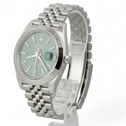 NEW 2025 Rolex DateJust 126300 41mm Stainless MINT GREEN Dial Watch BOX + PAPERS