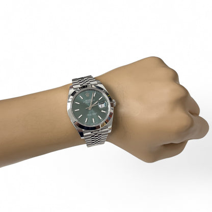 NEW 2025 Rolex DateJust 126300 41mm Stainless MINT GREEN Dial Watch BOX + PAPERS