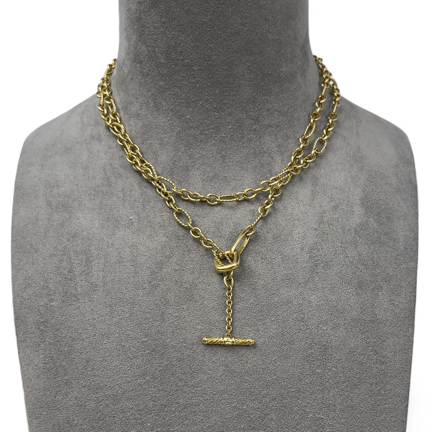David Yurman Cable Figaro 18k Yellow Gold 6mm Link Chain Necklace 36"