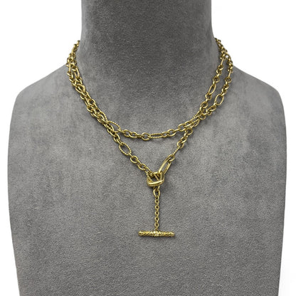 David Yurman Cable Figaro 18k Yellow Gold 6mm Link Chain Necklace 36"