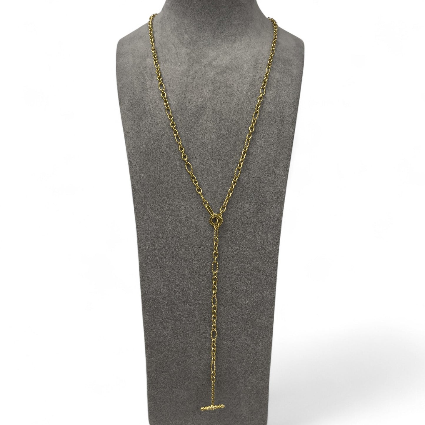 David Yurman Cable Figaro 18k Yellow Gold 6mm Link Chain Necklace 36"