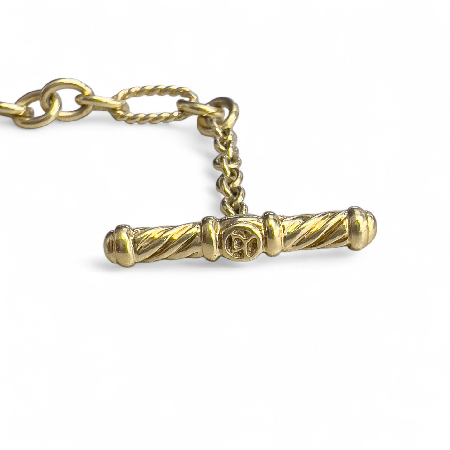 David Yurman Cable Figaro 18k Yellow Gold 6mm Link Chain Necklace 36"