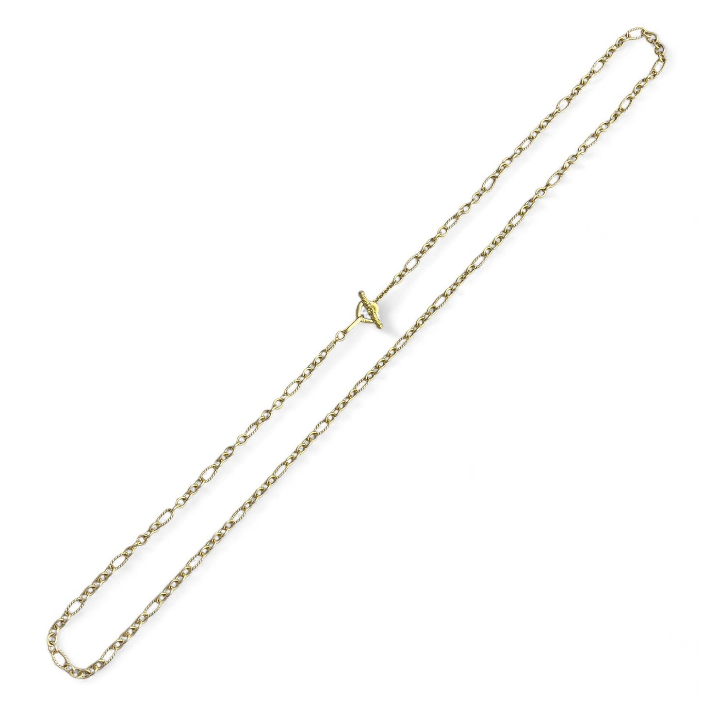 David Yurman Cable Figaro 18k Yellow Gold 6mm Link Chain Necklace 36"