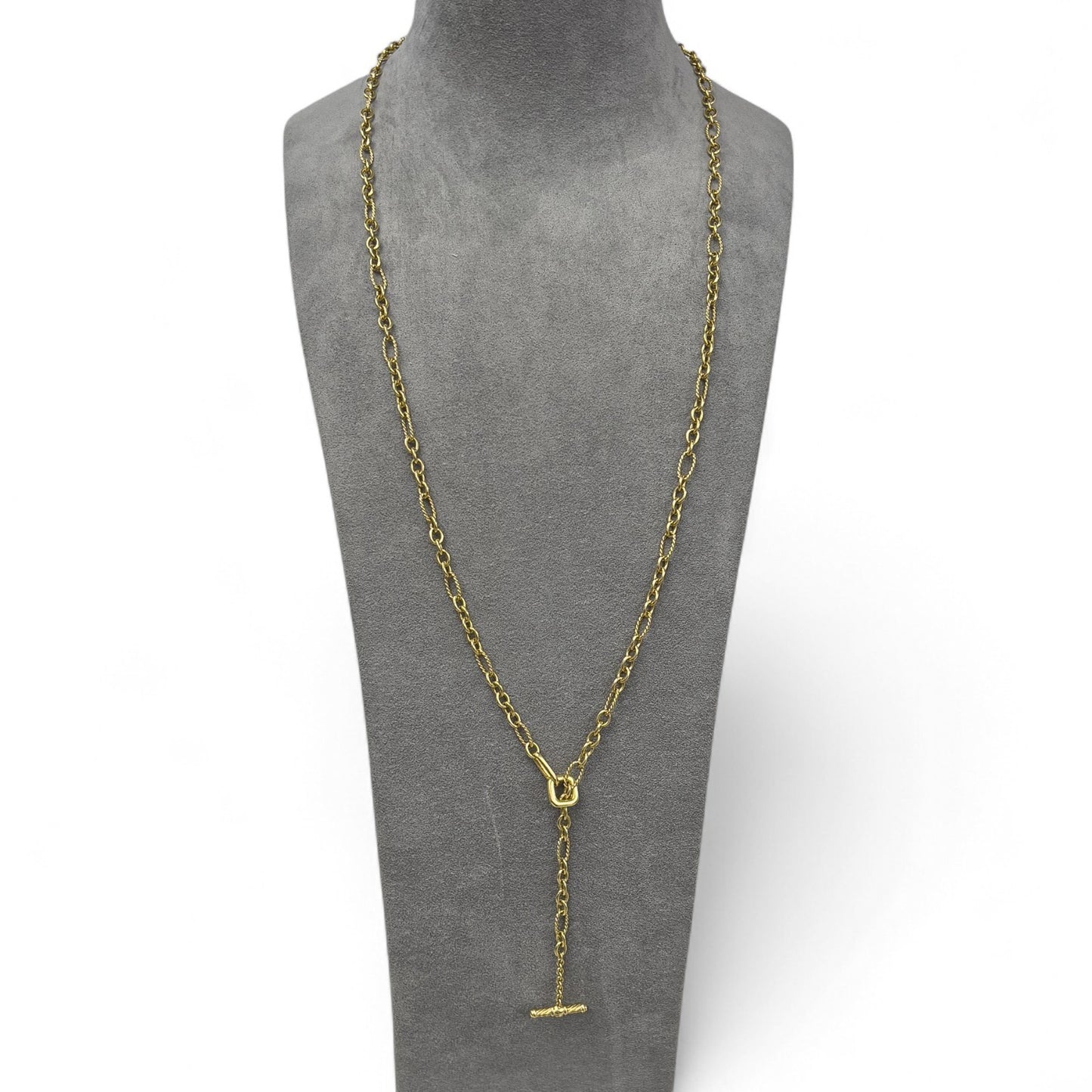 David Yurman Cable Figaro 18k Yellow Gold 6mm Link Chain Necklace 36"