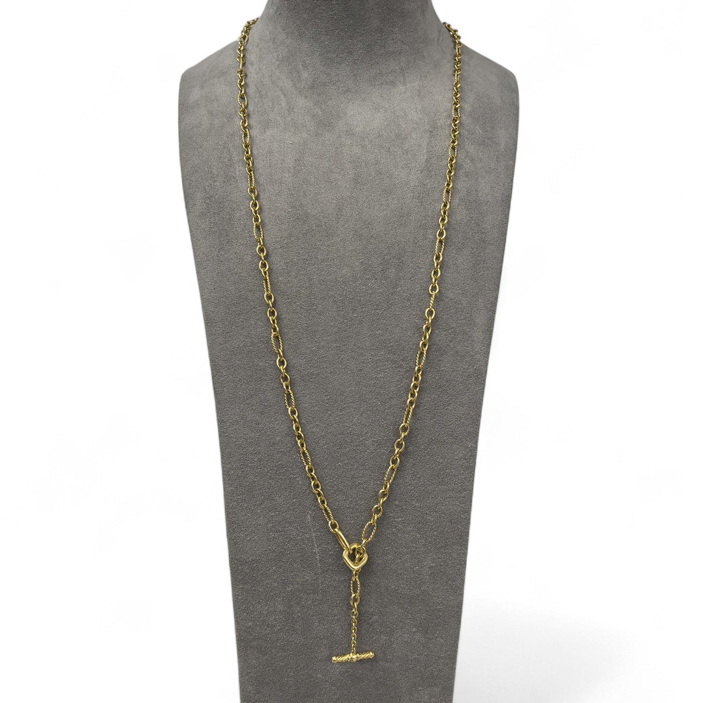 David Yurman Cable Figaro 18k Yellow Gold 6mm Link Chain Necklace 36"