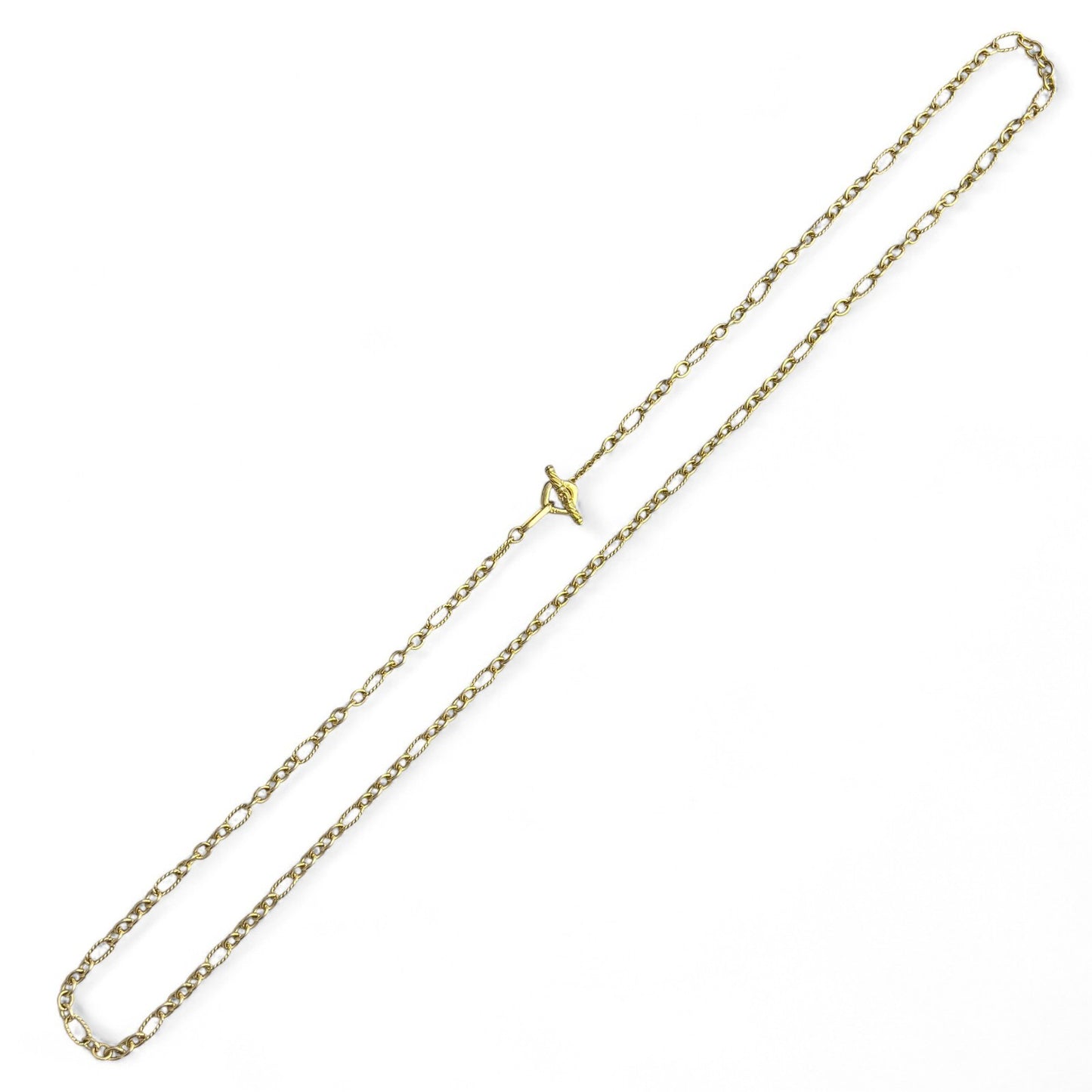 David Yurman Cable Figaro 18k Yellow Gold 6mm Link Chain Necklace 36"