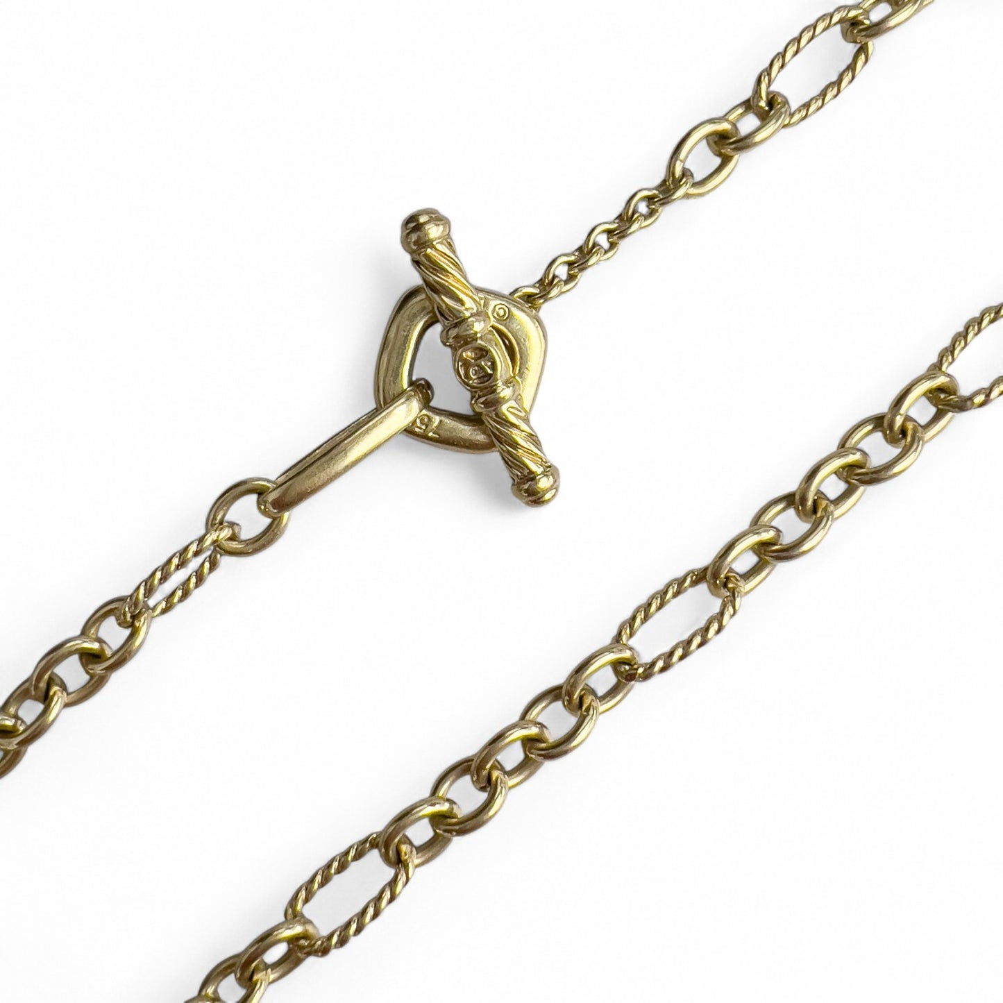 David Yurman Cable Figaro 18k Yellow Gold 6mm Link Chain Necklace 36"