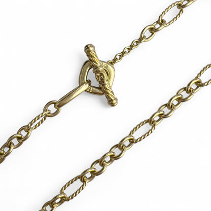 David Yurman Cable Figaro 18k Yellow Gold 6mm Link Chain Necklace 36"