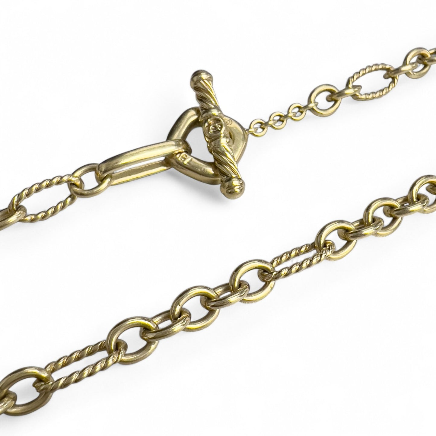 David Yurman Cable Figaro 18k Yellow Gold 6mm Link Chain Necklace 36"