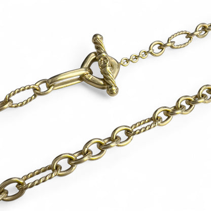 David Yurman Cable Figaro 18k Yellow Gold 6mm Link Chain Necklace 36"