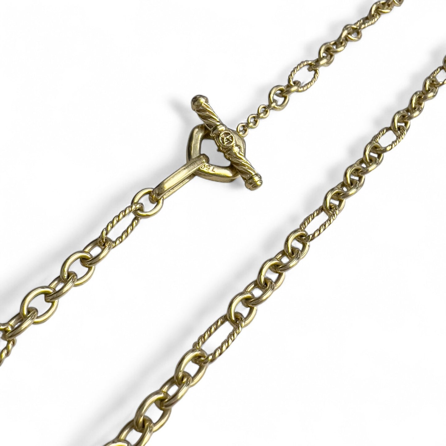 David Yurman Cable Figaro 18k Yellow Gold 6mm Link Chain Necklace 36"