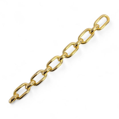 18k Yellow Gold Chunky Oval Link 17.00mm Wide Chain Bracelet 7.00" 47.6g ITALY