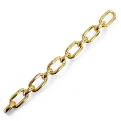 18k Yellow Gold Chunky Oval Link 17.00mm Wide Chain Bracelet 7.00" 47.6g ITALY