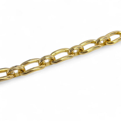 18k Yellow Gold Chunky Oval Link 17.00mm Wide Chain Bracelet 7.00" 47.6g ITALY