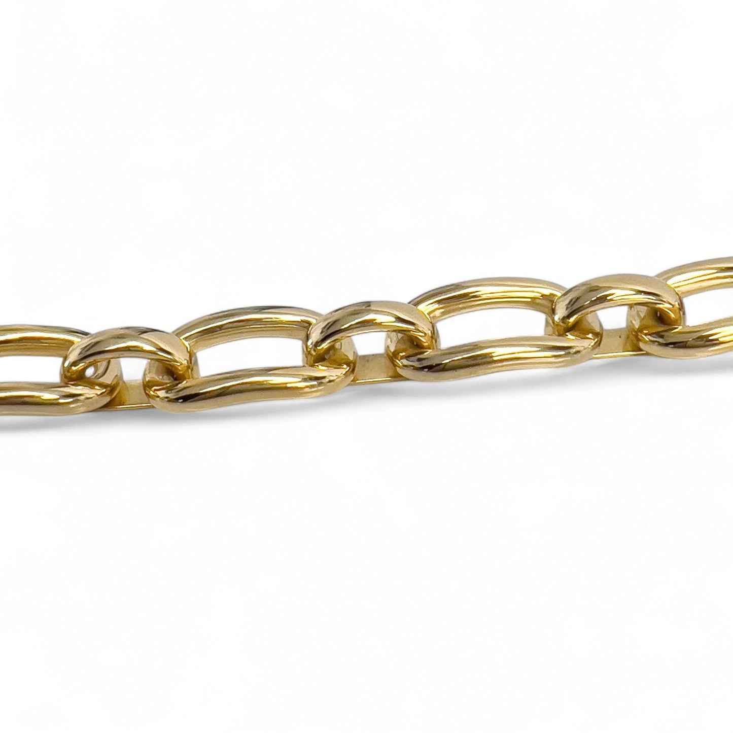18k Yellow Gold Chunky Oval Link 17.00mm Wide Chain Bracelet 7.00" 47.6g ITALY
