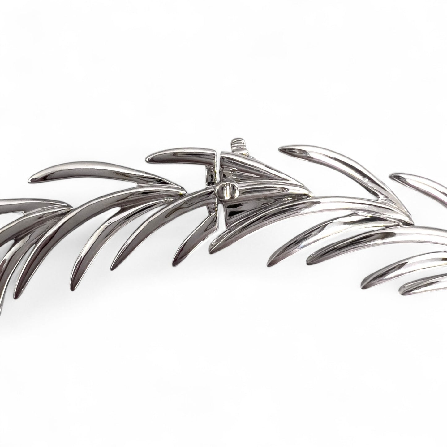 18k White Gold Diamond Palm Leaves Motif Necklace 4.50ctw G VS2-SI1 16"