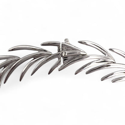18k White Gold Diamond Palm Leaves Motif Necklace 4.50ctw G VS2-SI1 16"