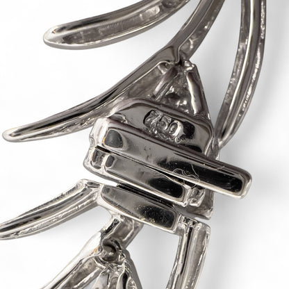18k White Gold Diamond Palm Leaves Motif Necklace 4.50ctw G VS2-SI1 16"