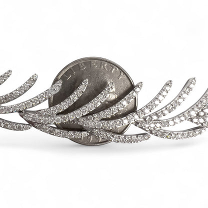 18k White Gold Diamond Palm Leaves Motif Necklace 4.50ctw G VS2-SI1 16"