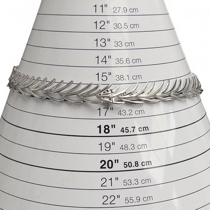 18k White Gold Diamond Palm Leaves Motif Necklace 4.50ctw G VS2-SI1 16"