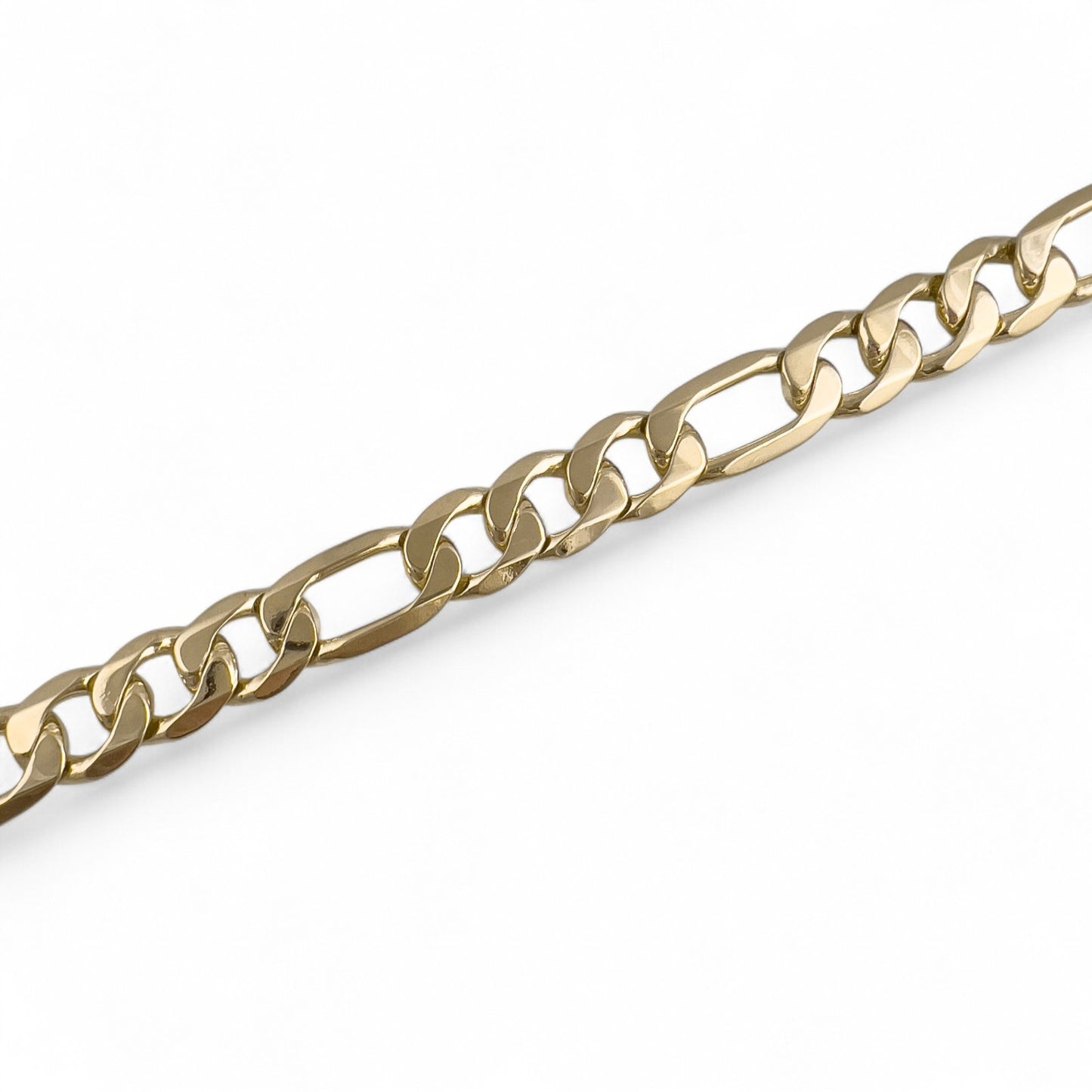 Vintage 14k Yellow Gold Figaro Link Chain Bracelet 8.25" 46.0g 11.25mm