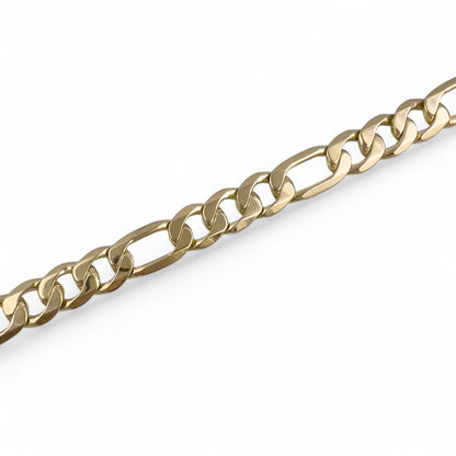 Vintage 14k Yellow Gold Figaro Link Chain Bracelet 8.25" 46.0g 11.25mm