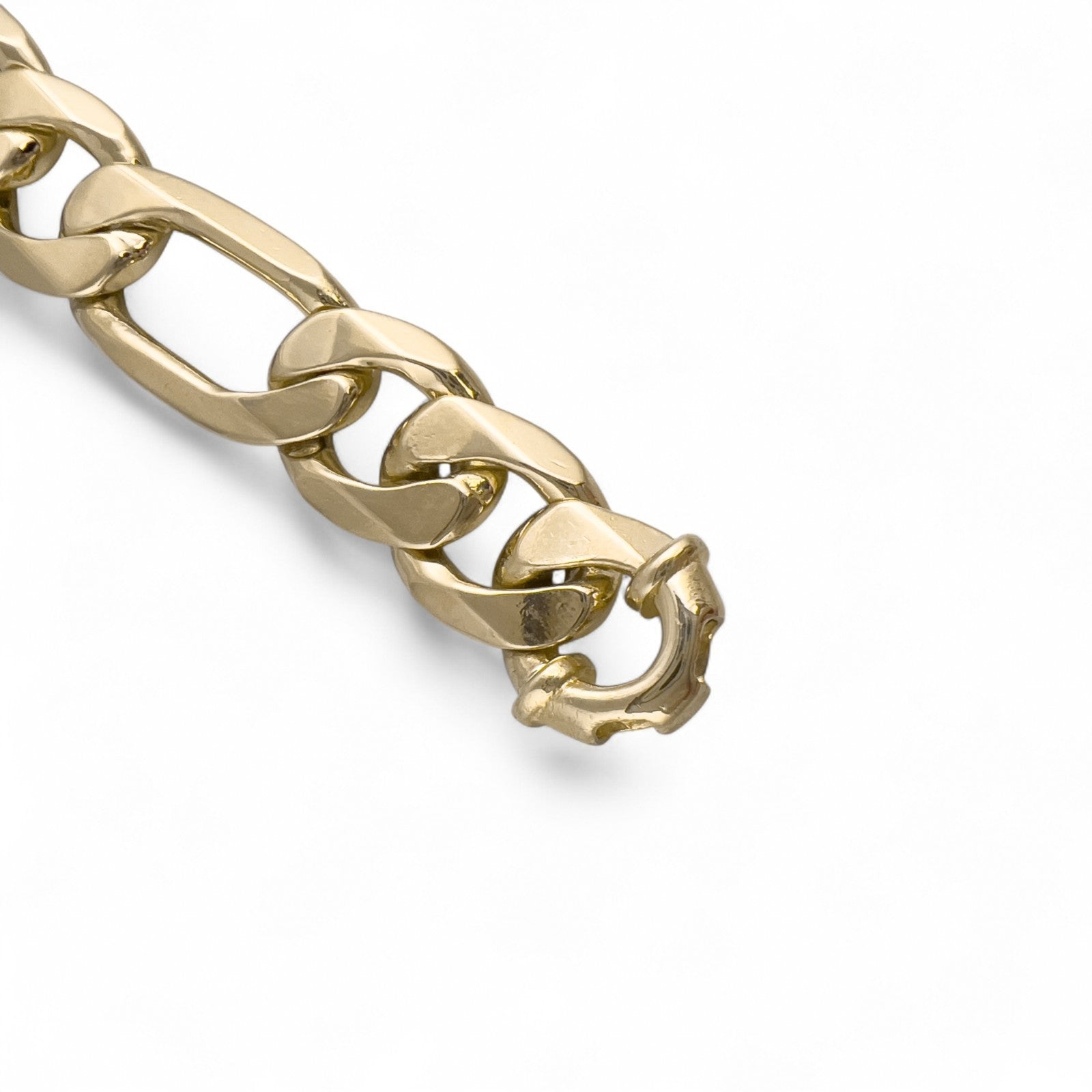 Vintage 14k Yellow Gold Figaro Link Chain Bracelet 8.25