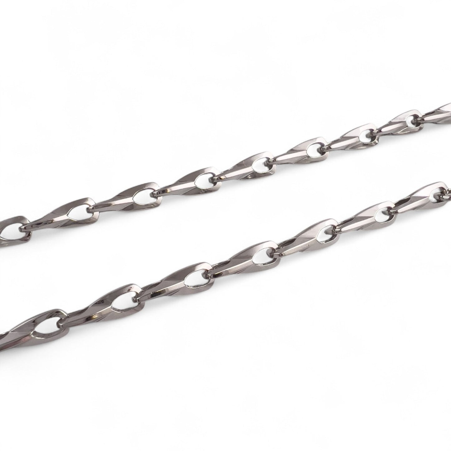 14k White Gold Fancy Designer Mariner Anchor Link Chain Necklace 25" 30.4g 5mm