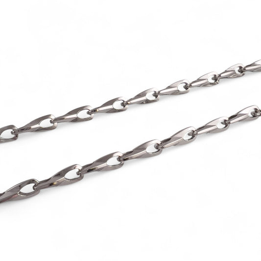 14k White Gold Fancy Designer Mariner Anchor Link Chain Necklace 25" 30.4g 5mm