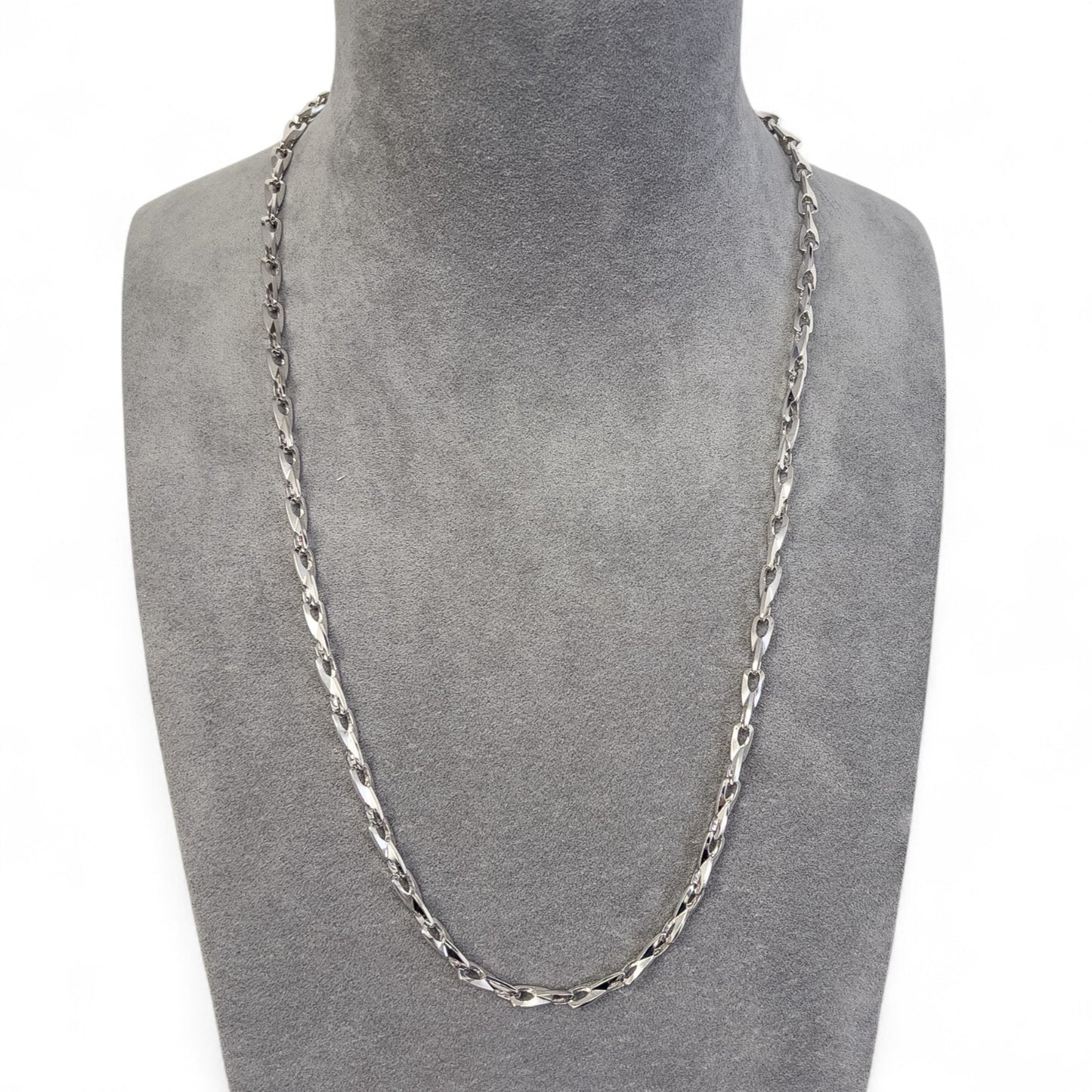 14k White Gold Fancy Designer Mariner Anchor Link Chain Necklace 25" 30.4g 5mm