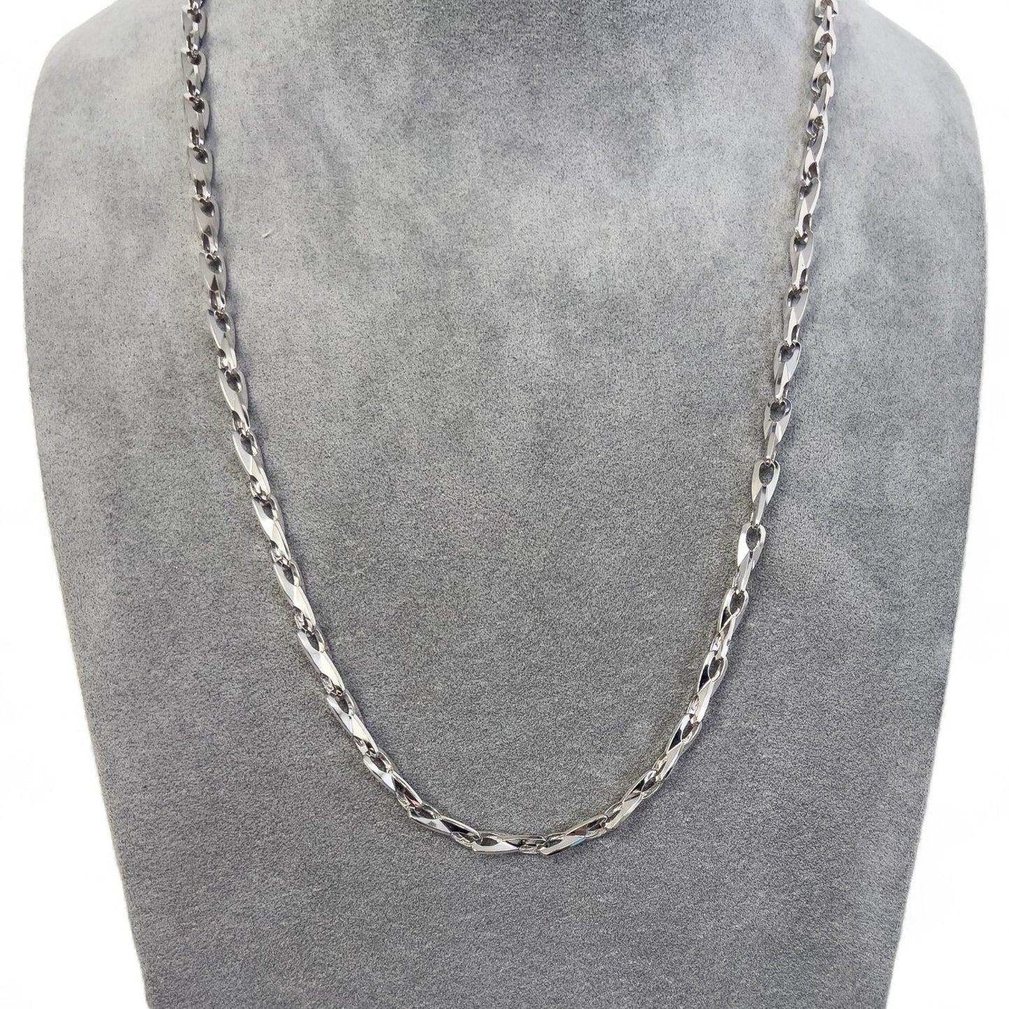 14k White Gold Fancy Designer Mariner Anchor Link Chain Necklace 25" 30.4g 5mm