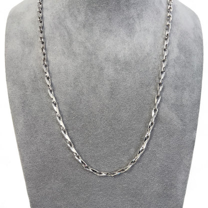 14k White Gold Fancy Designer Mariner Anchor Link Chain Necklace 25" 30.4g 5mm