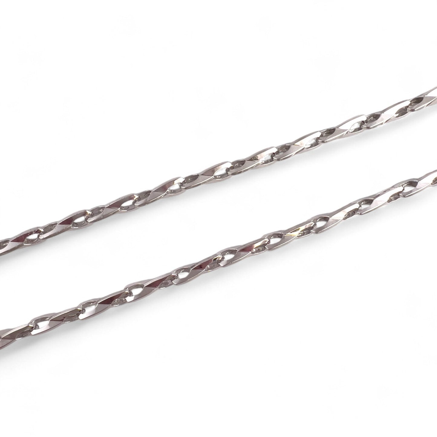 14k White Gold Fancy Designer Mariner Anchor Link Chain Necklace 25" 30.4g 5mm