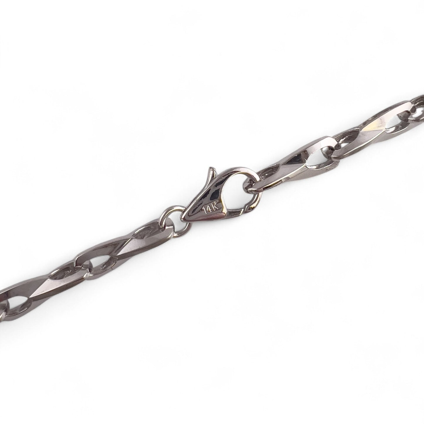 14k White Gold Fancy Designer Mariner Anchor Link Chain Necklace 25" 30.4g 5mm