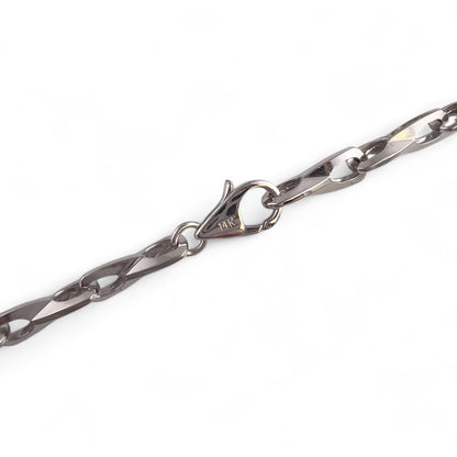 14k White Gold Fancy Designer Mariner Anchor Link Chain Necklace 25" 30.4g 5mm