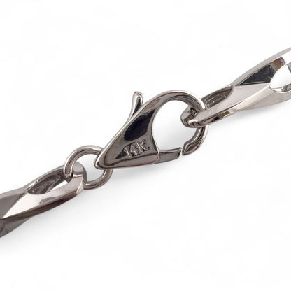 14k White Gold Fancy Designer Mariner Anchor Link Chain Necklace 25" 30.4g 5mm