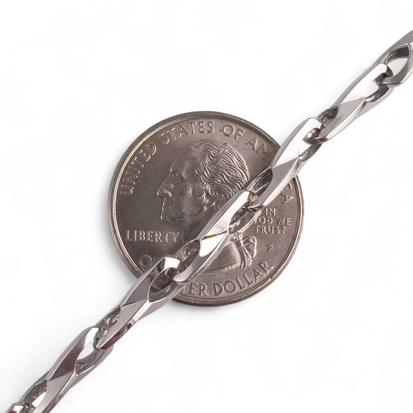 14k White Gold Fancy Designer Mariner Anchor Link Chain Necklace 25" 30.4g 5mm