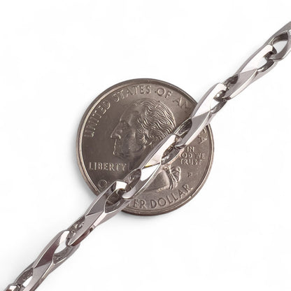 14k White Gold Fancy Designer Mariner Anchor Link Chain Necklace 25" 30.4g 5mm