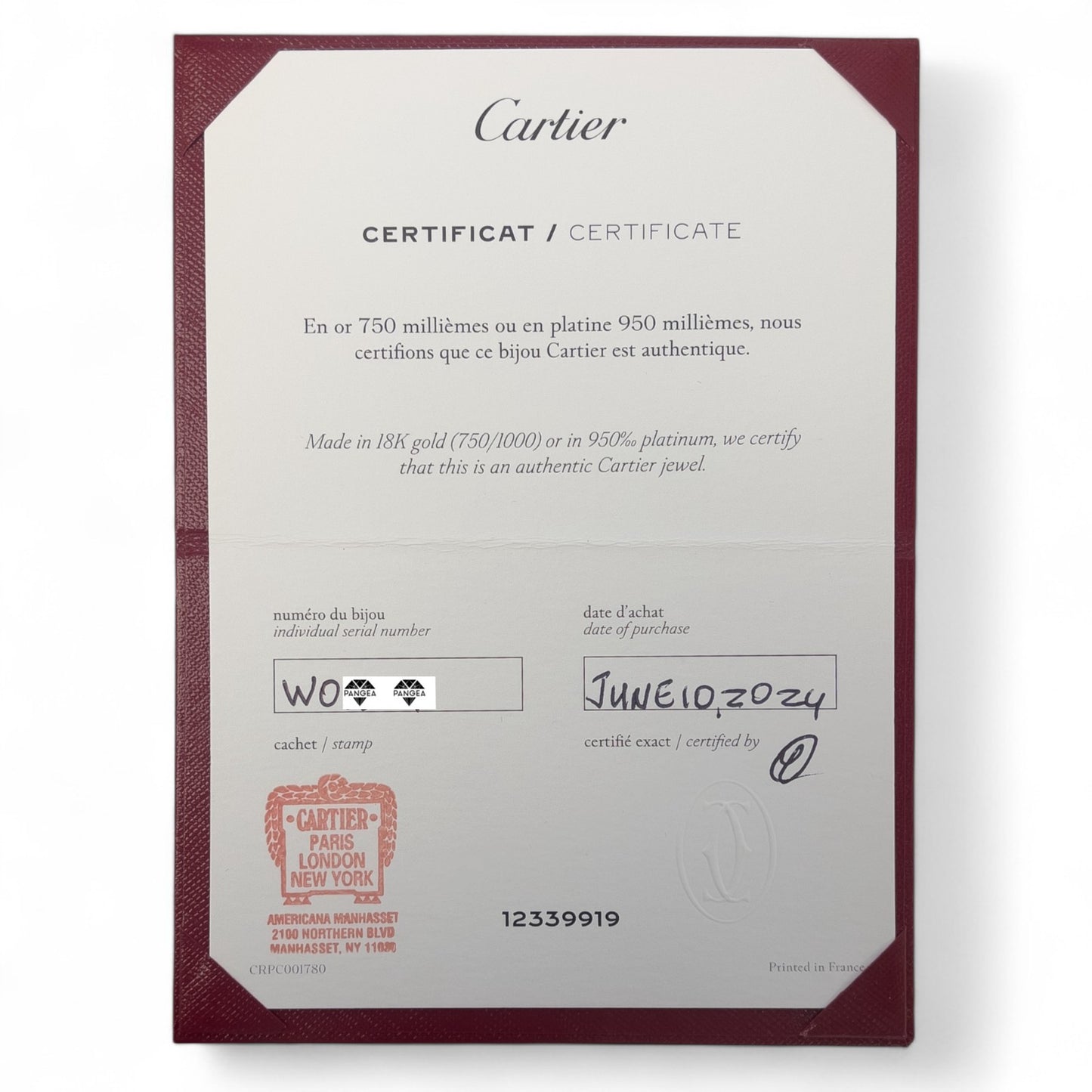 Cartier Love Small 18k Yellow Gold 10 Diamond Bangle Bracelet Size 17 BOX CERT