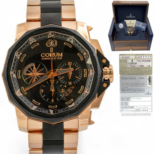 Corum Admiral's Cup Challenger 753.935.91/V791 AN12 BLACK 48mm 18K ROSE GOLD BOX
