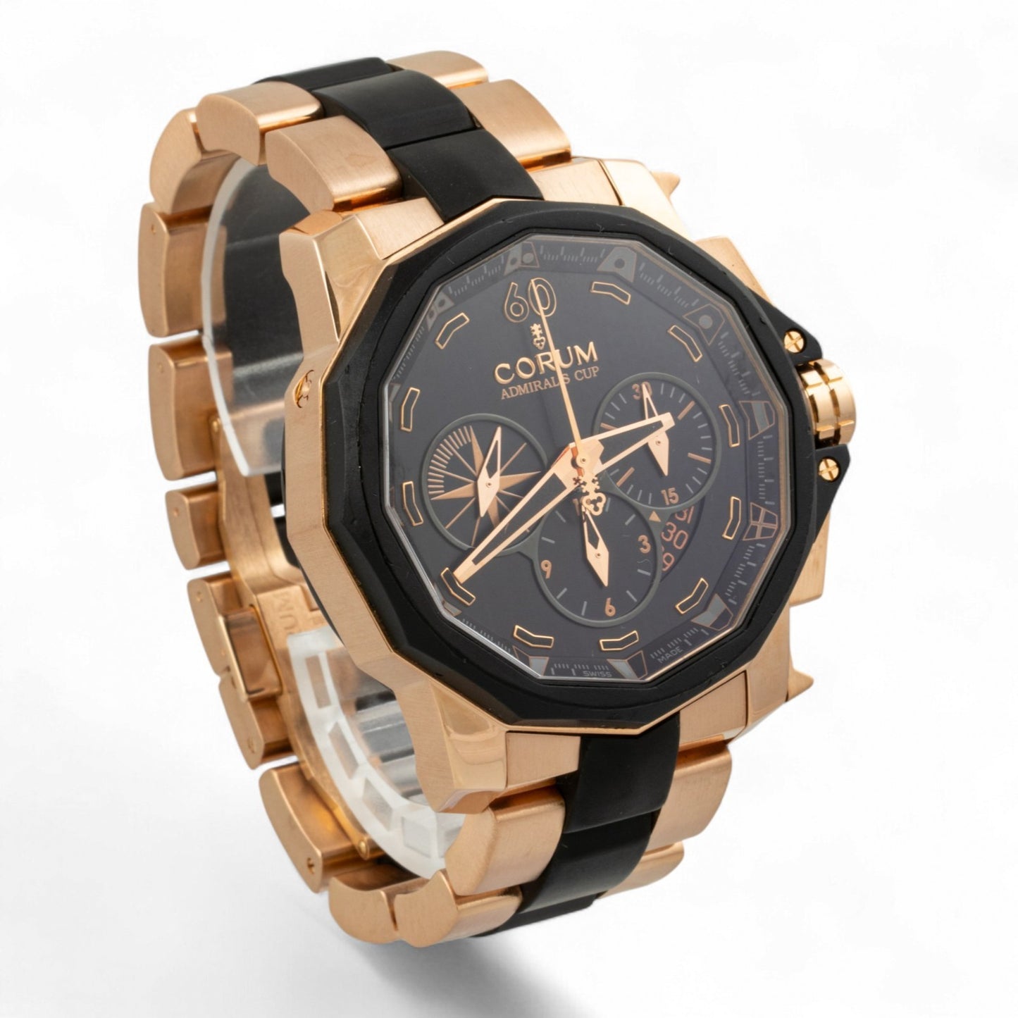 Corum Admiral's Cup Challenger 753.935.91/V791 AN12 BLACK 48mm 18K ROSE GOLD BOX
