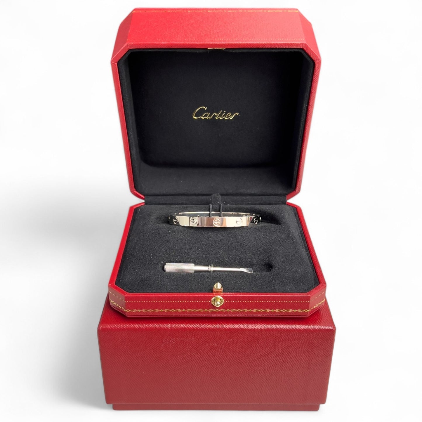 Cartier Love 18k White Gold Bangle Bracelet Size 16 2021 SCREWDRIVER BOX + CERT