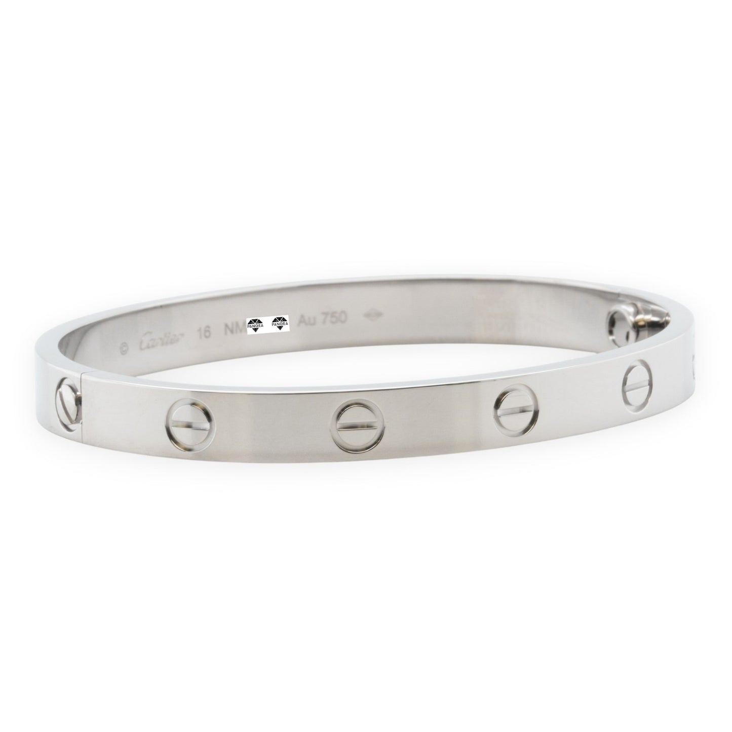 Cartier Love 18k White Gold Bangle Bracelet Size 16 2021 SCREWDRIVER BOX + CERT