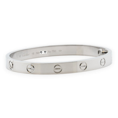Cartier Love 18k White Gold Bangle Bracelet Size 16 2021 SCREWDRIVER BOX + CERT