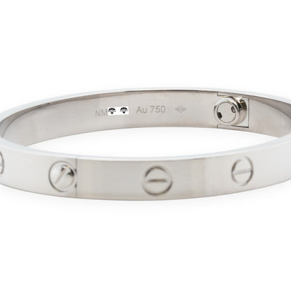 Cartier Love 18k White Gold Bangle Bracelet Size 16 2021 SCREWDRIVER BOX + CERT