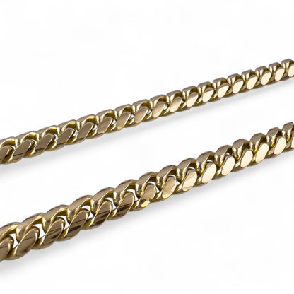 14k Yellow Gold Miami Cuban Link Chain Diamond Clasp Necklace 1.45ctw 22" 79.7g