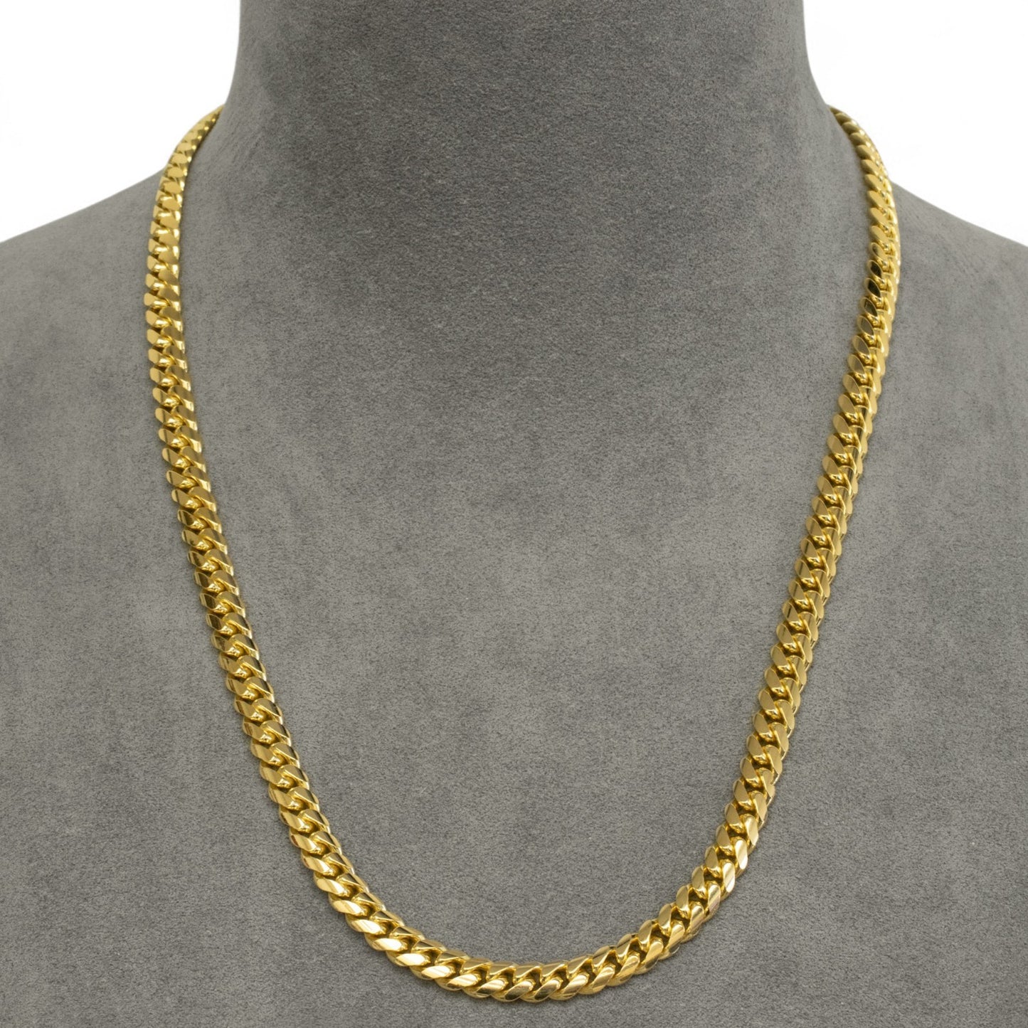 14k Yellow Gold Miami Cuban Link Chain Diamond Clasp Necklace 1.45ctw 22" 79.7g