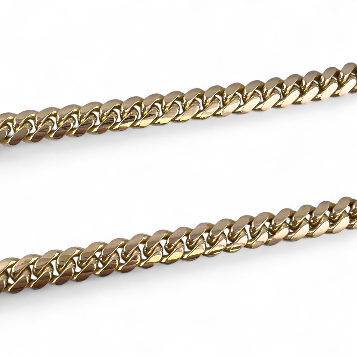 14k Yellow Gold Miami Cuban Link Chain Diamond Clasp Necklace 1.45ctw 22" 79.7g