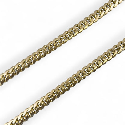 14k Yellow Gold Miami Cuban Link Chain Diamond Clasp Necklace 1.45ctw 22" 79.7g