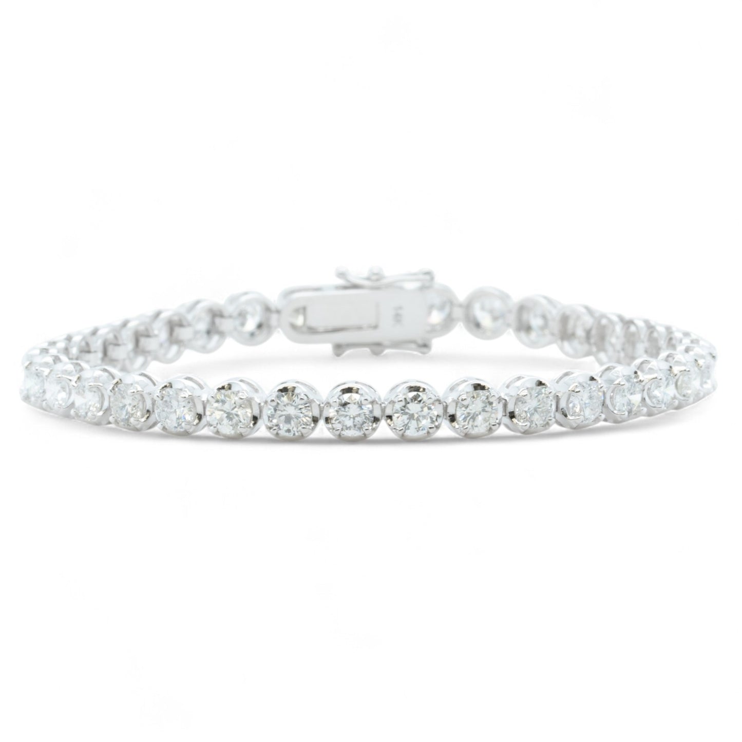 14k White Gold Diamond 4-Prong Tennis Bracelet 7.13ctw G-H SI1 12.2g 6.75"